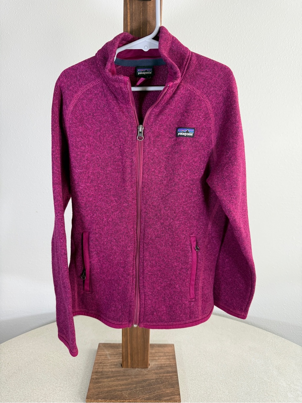Patagonia Women's Heathered Magenta Full-Zip Fleece Jacket